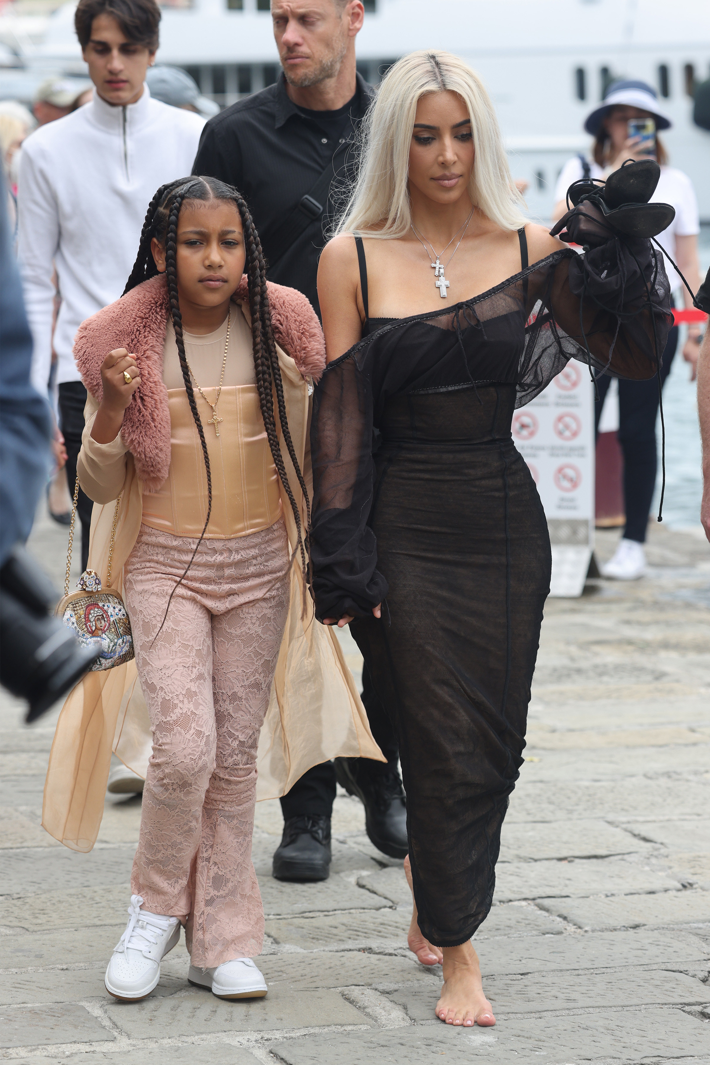 North West and Kim Kardashian in Paris in July 2022