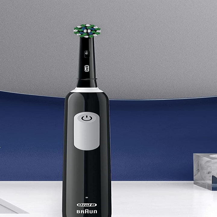 the toothbrush on a counter