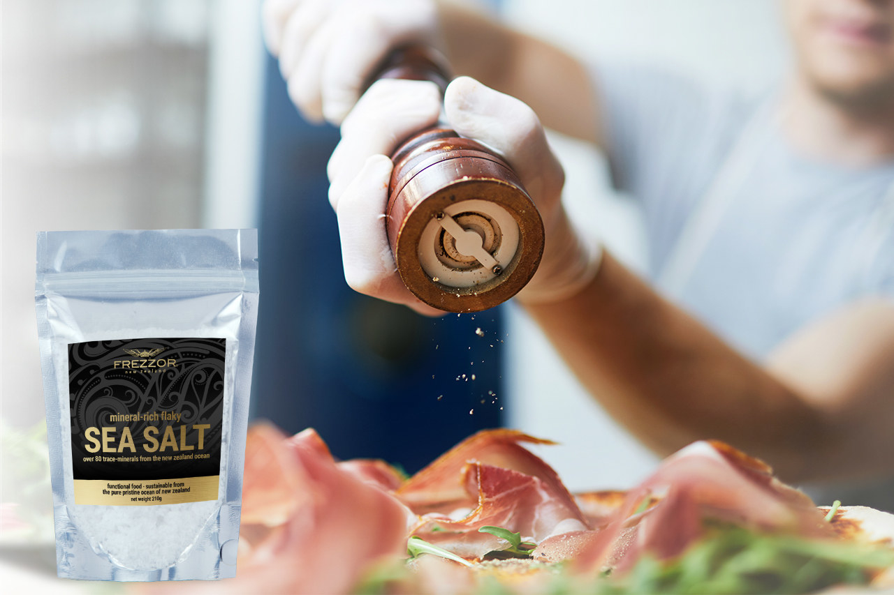 A jar/pouch of mineral-rich flaky salt