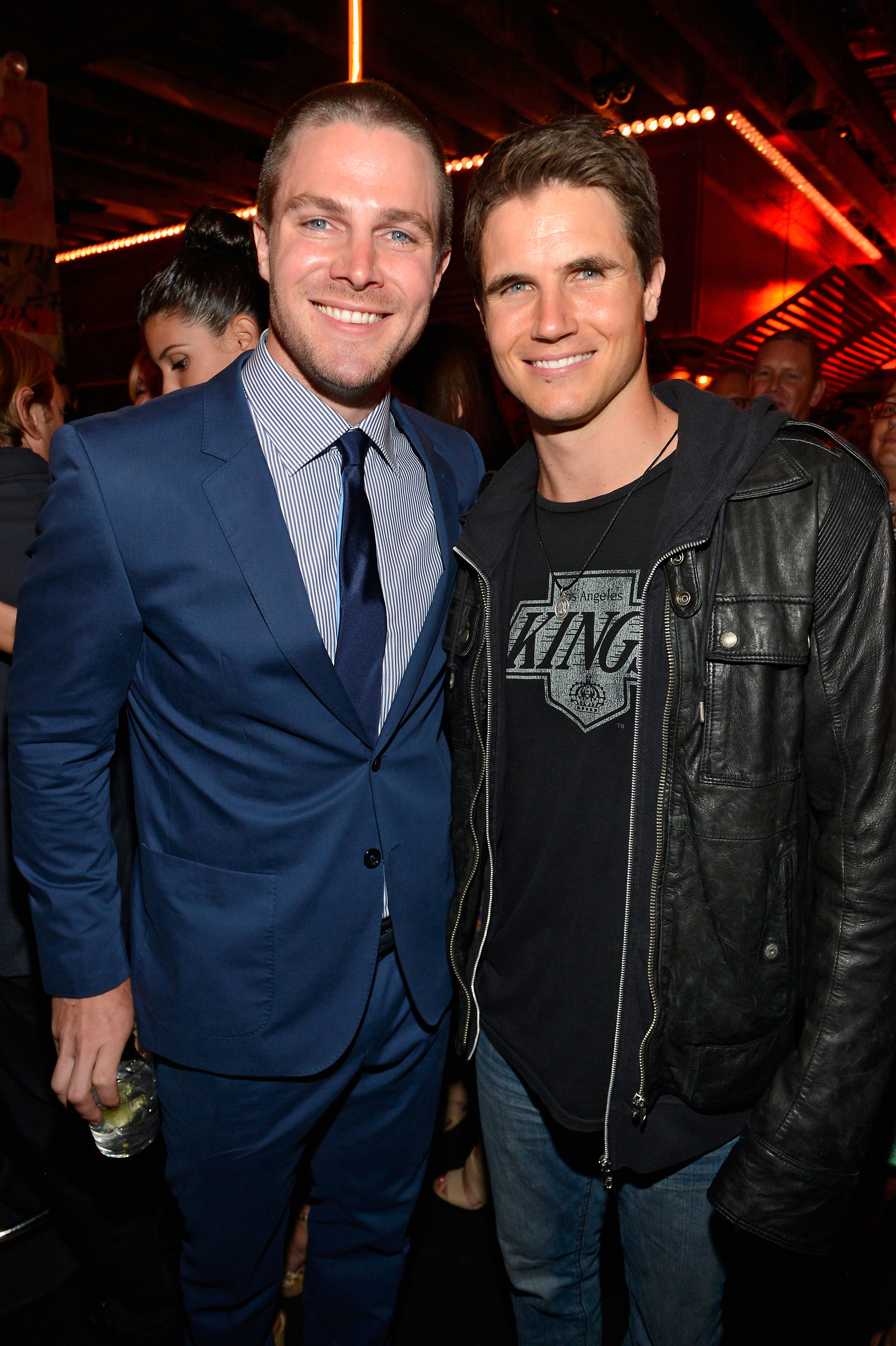 Stephen Amell and Robbie Amell attend The CW Network&#x27;s 2013 Upfront party