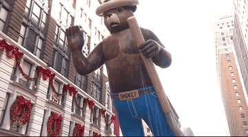 Smokey Bear making his way down the Macy&#x27;s parade route