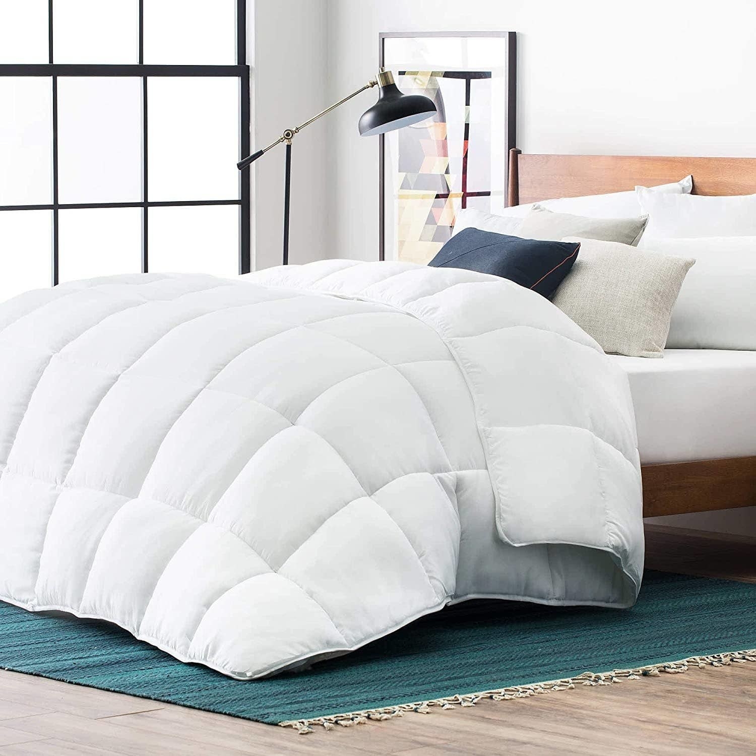 a comforter on a bed