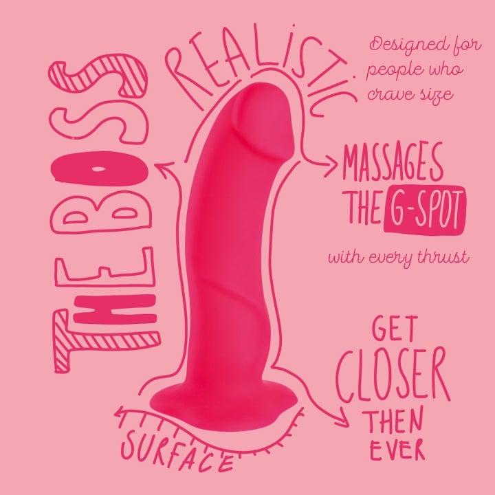 Infographic of The Boss dildo
