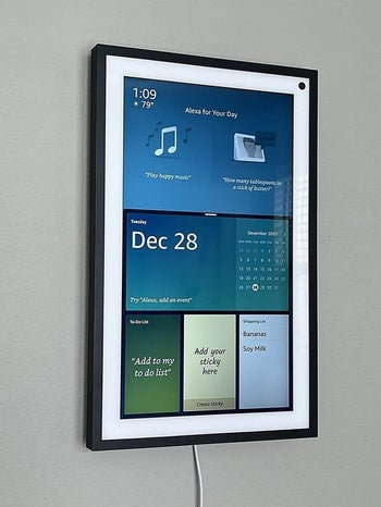 reviewer's tablet on the wall