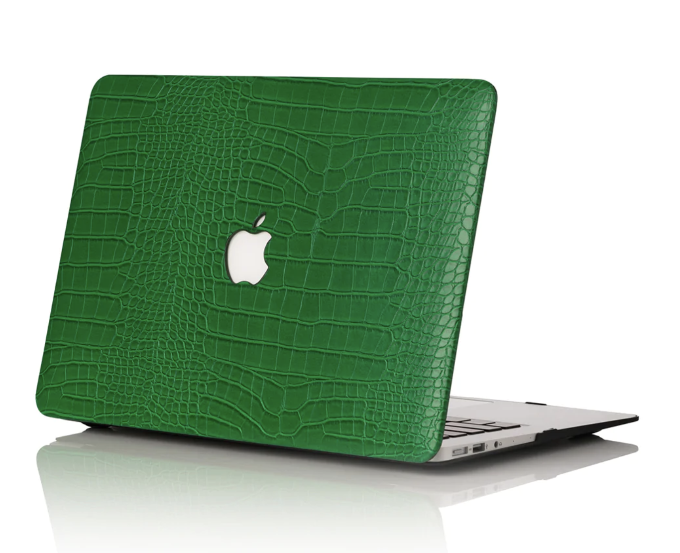 green faux-croc macbook cover