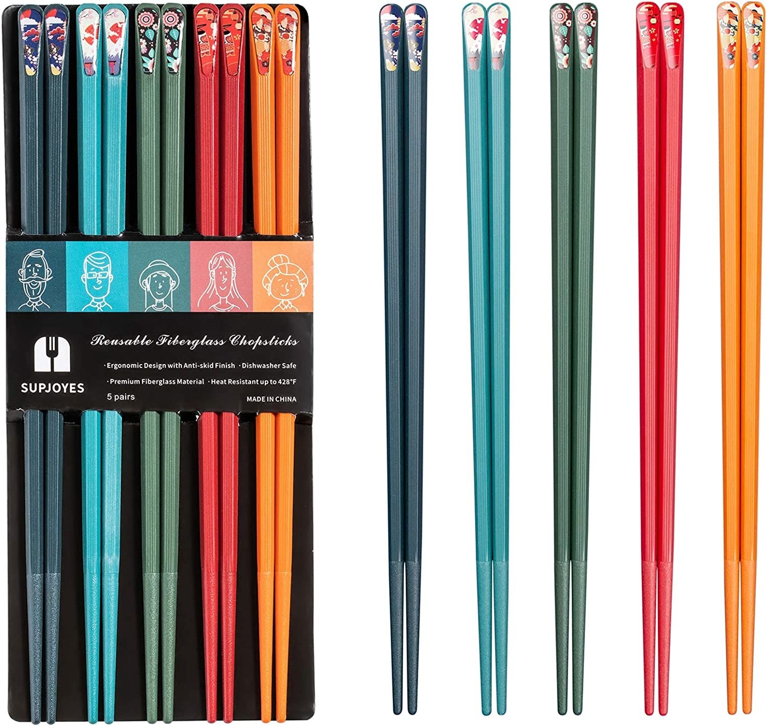 A set of multicoloured chopsticks