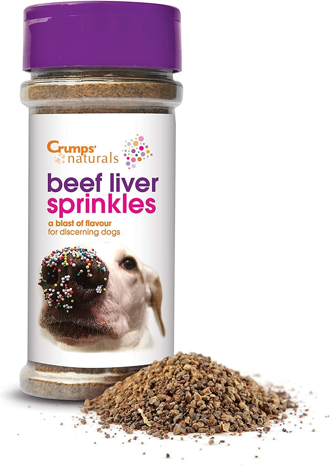 A bottle of beef-liver sprinkles