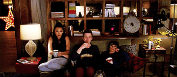 Santana, Kurt, and Rachel in their New York City apartment