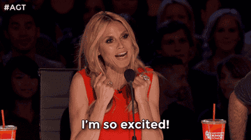 Heidi Klum saying, I&#x27;m so excited