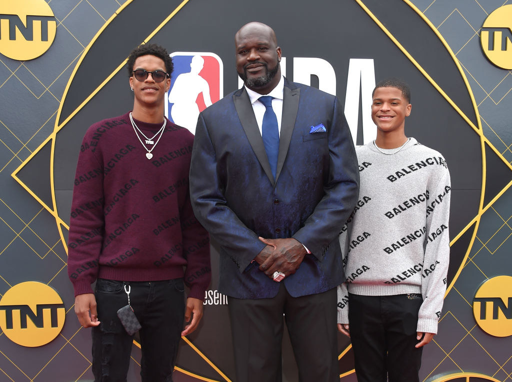 Shaquille O&#x27;Neal and his sons Shareef O&#x27;Neal and Shaqir O&#x27;Neal