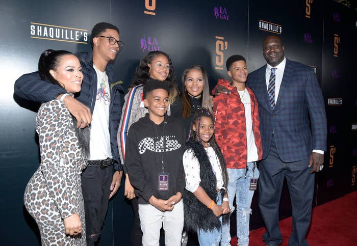 Shaunie O'Neal, Shaquille O'Neal, and their children
