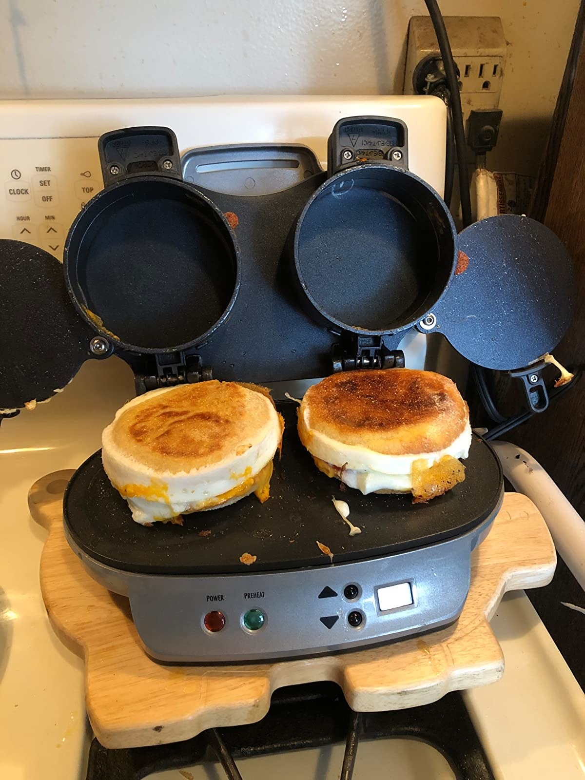 Reviewer image of breakfast sandwiches in sandwich maker