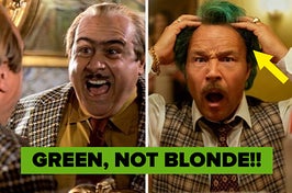 in the old matilda she dyes her dad's her blonde but in the new film it gets dyed green
