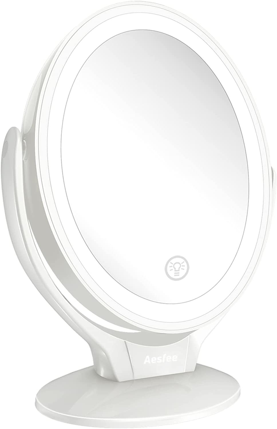 a round mirror on a blank background