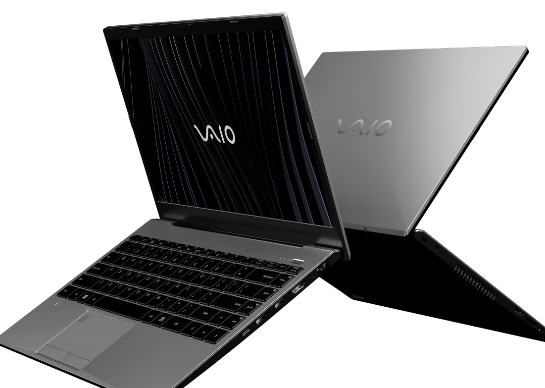 The grey slim laptop