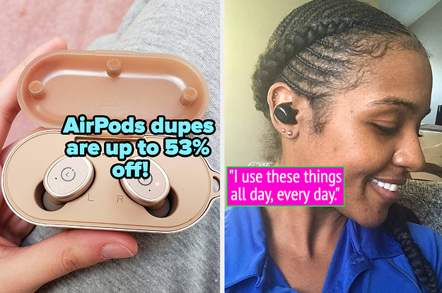 Run, Don't Walk To Snag These TikTok-Famous Earbuds — Aka *The* AirPods Dupe — While They're On Sale For Cyber Monday