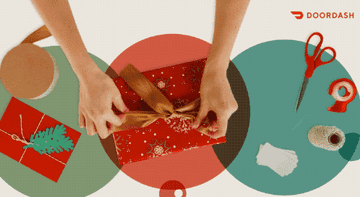 GIF of present being wrapped