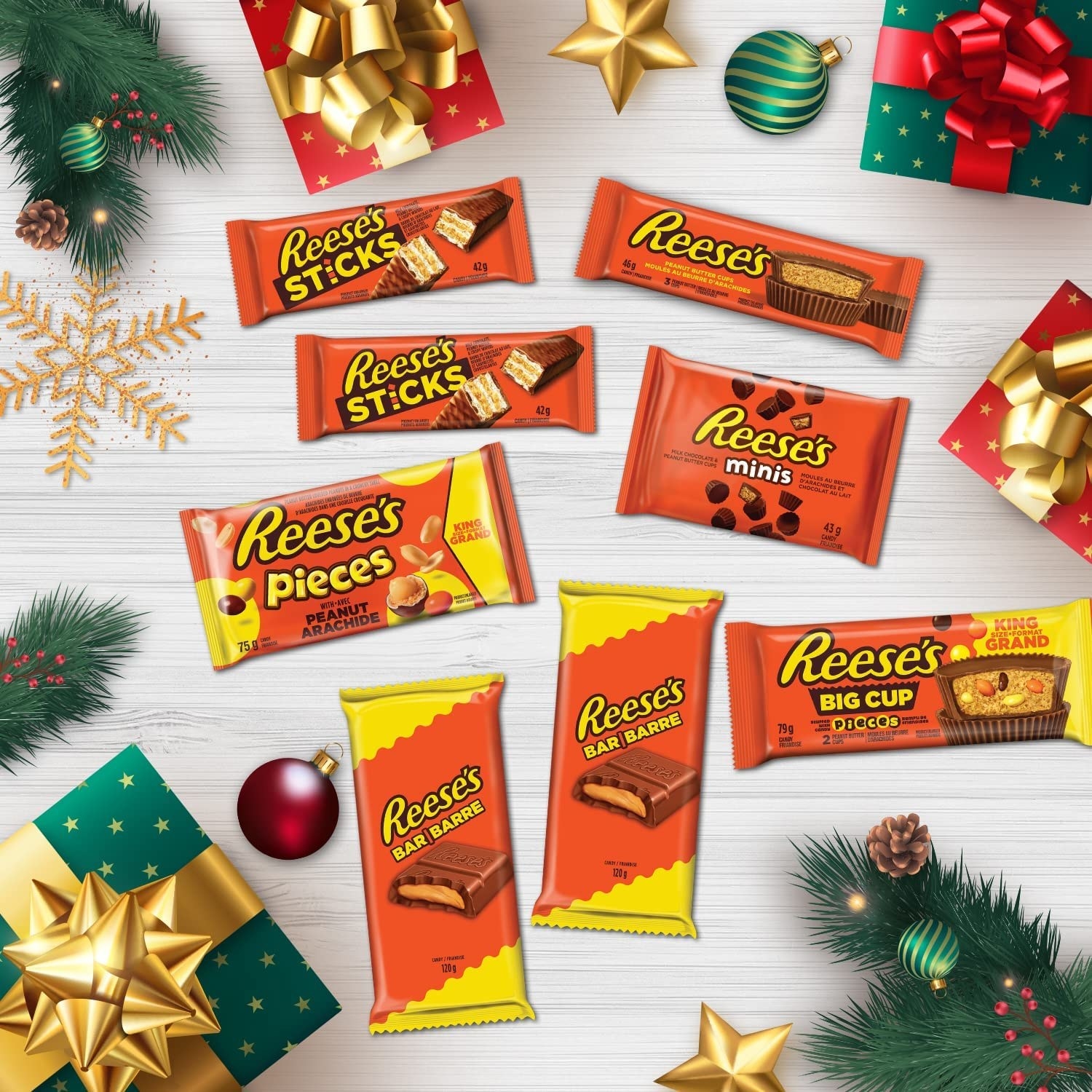 a bunch of different reese&#x27;s chocolate