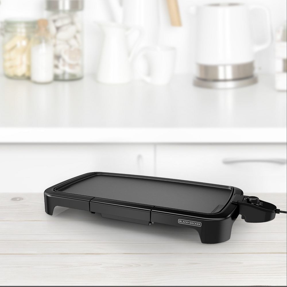 the electric griddle on a kitchen counter
