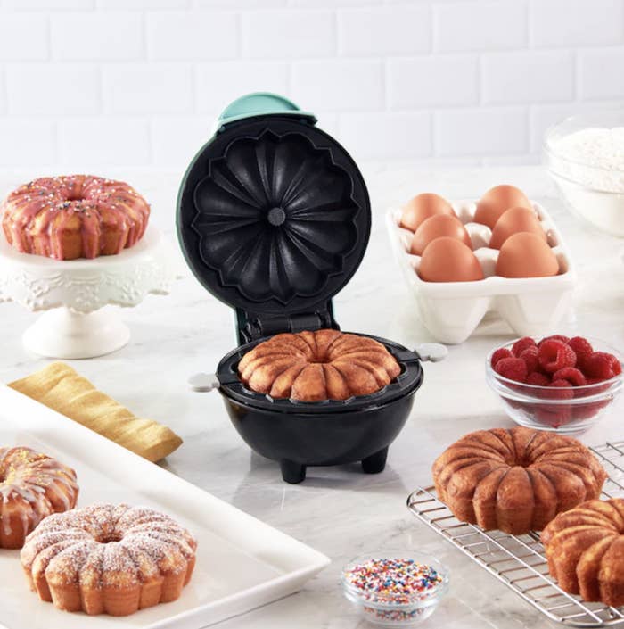 a mini bundt pan making a little bundt cake