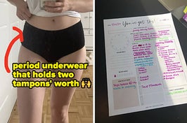 period underwear and daily planner page 
