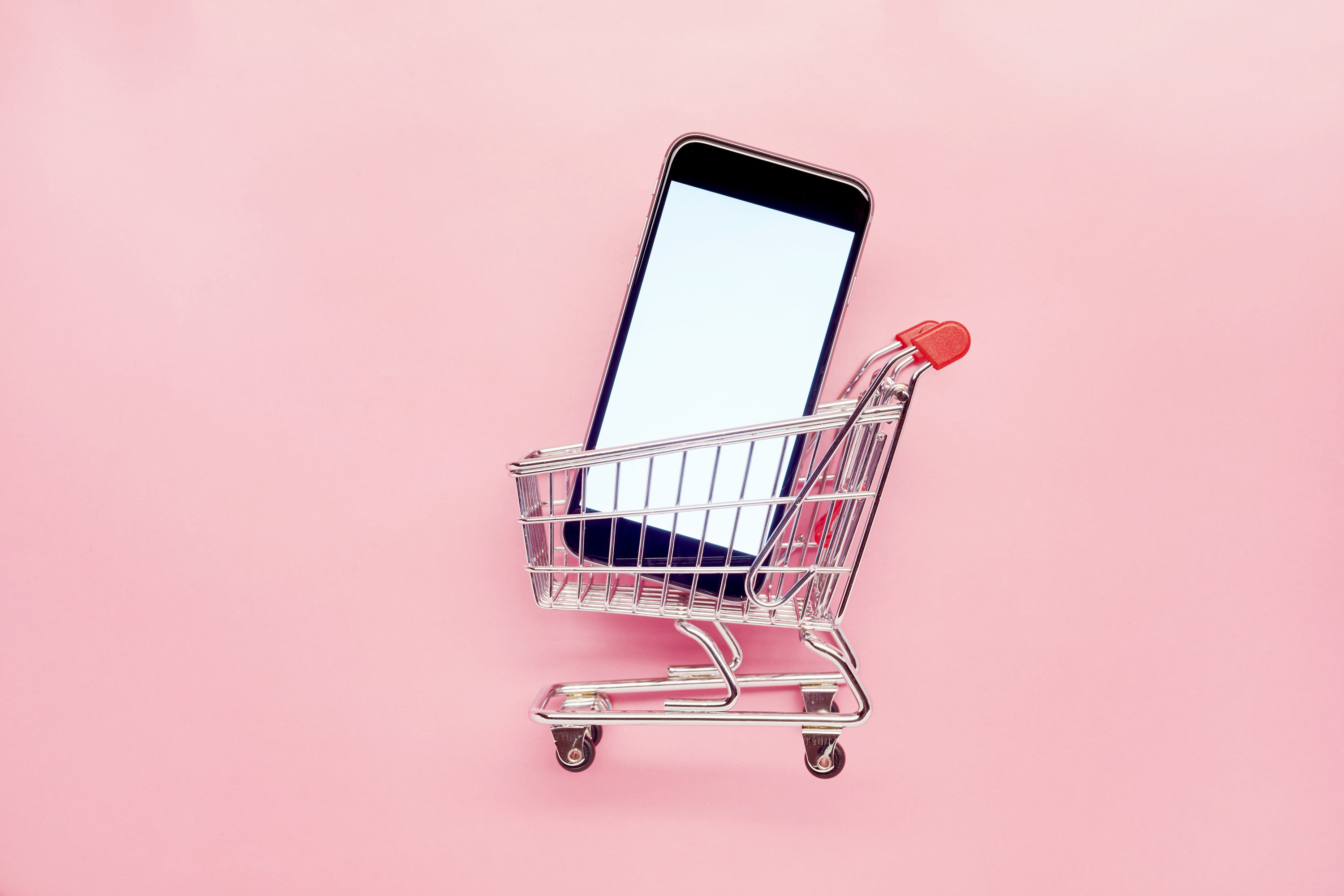 A phone in a small cart