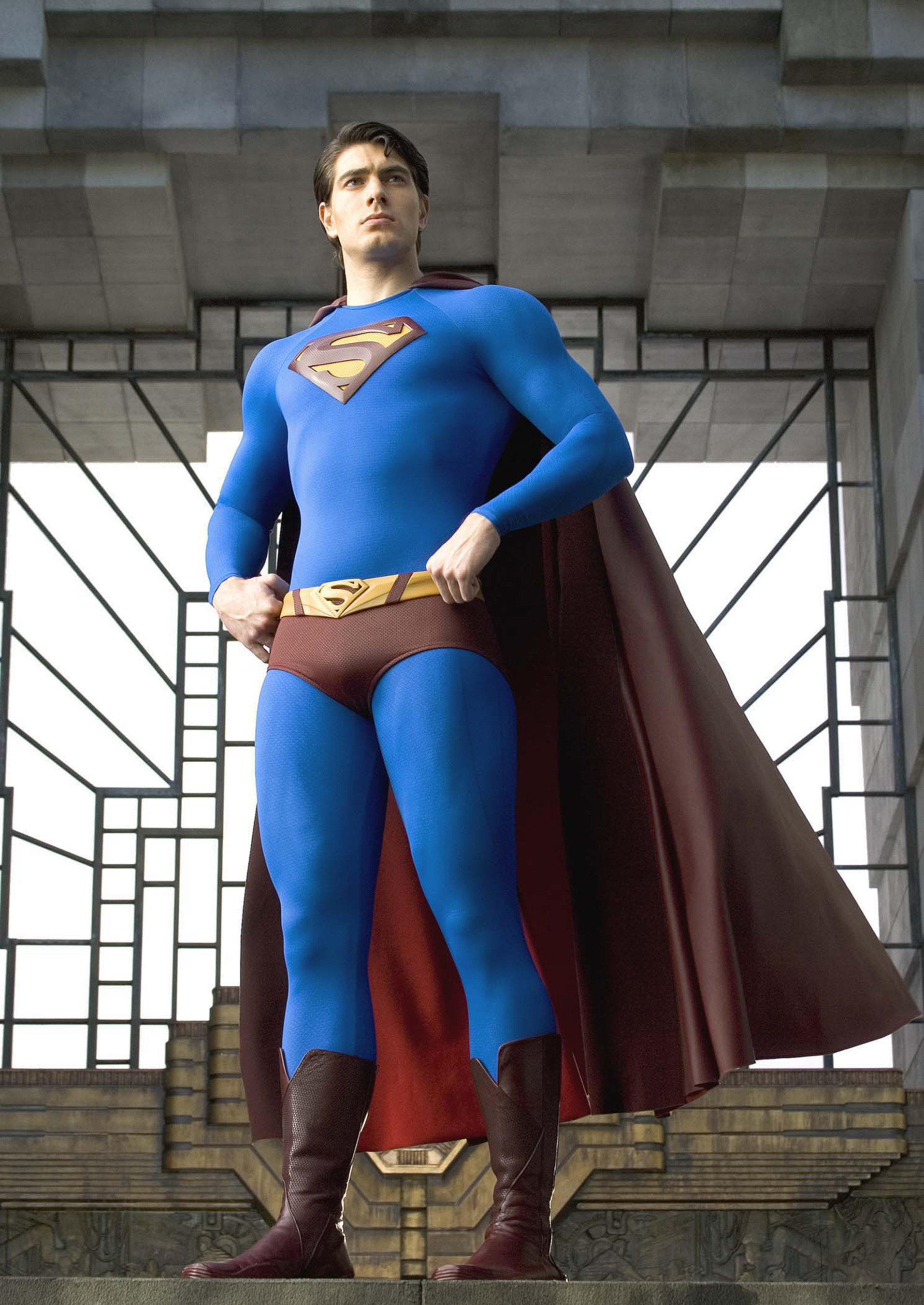 Superman standing on a platform