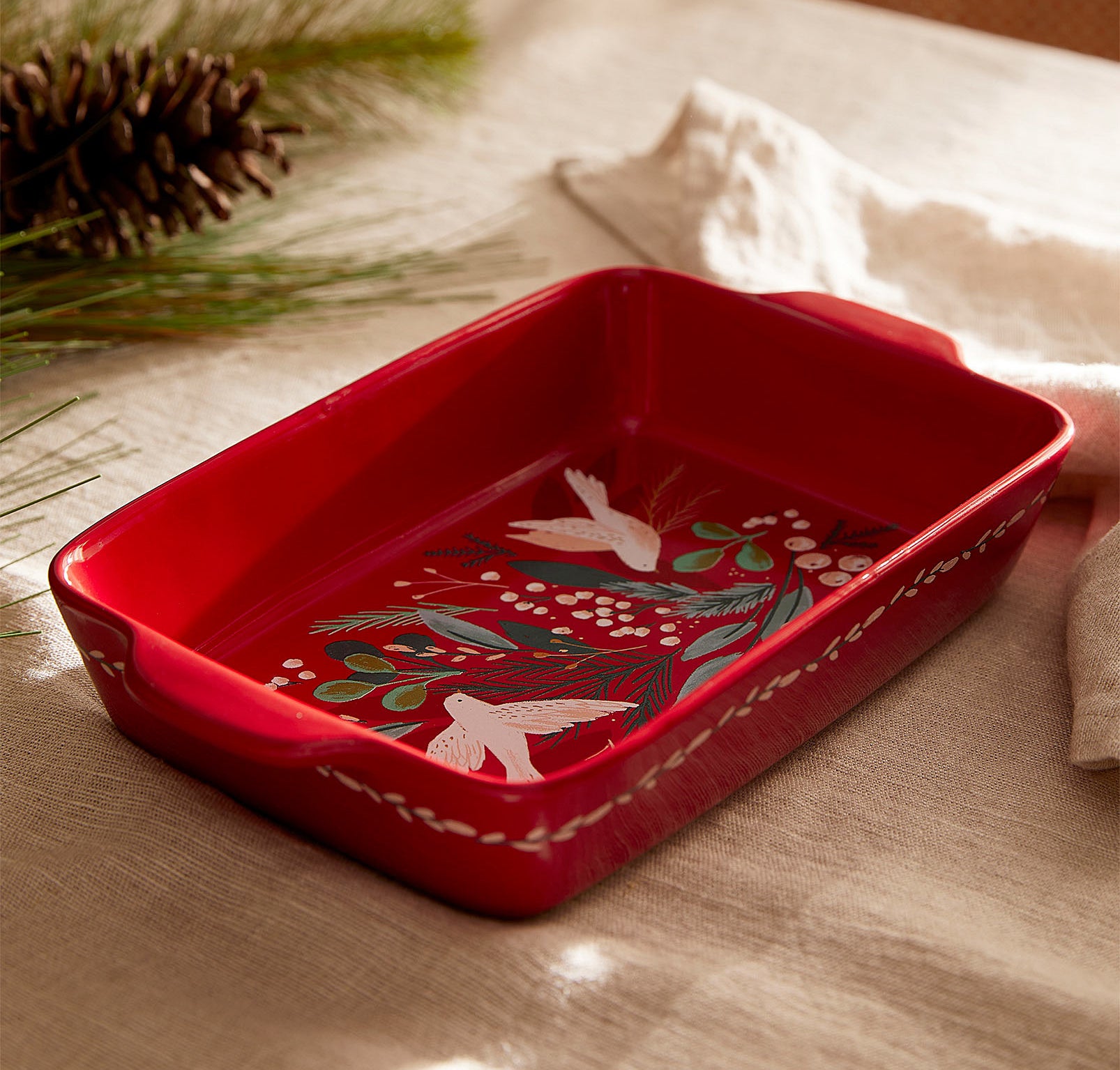 the baking dish on a table