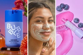an overnight hydrating mask a face wash and mask and lip balm