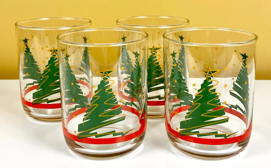 Christmas cups showing Christmas trees