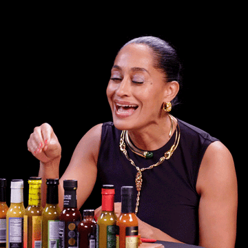 Tracee Ellis Ross on hot ones saying &quot;i love a captive audience, I love it&quot;