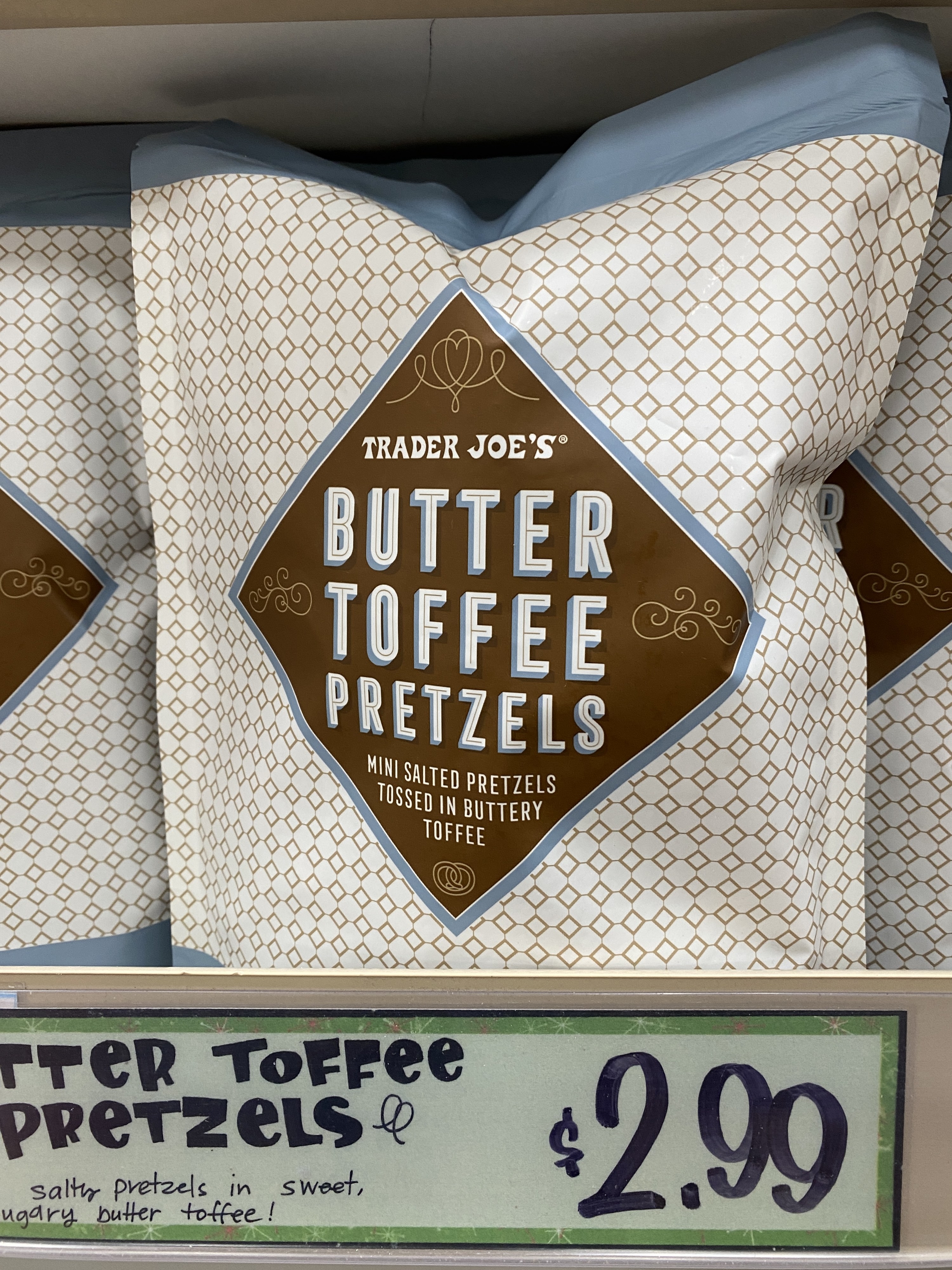bag of butter toffee pretzels at trader joe&#x27;s