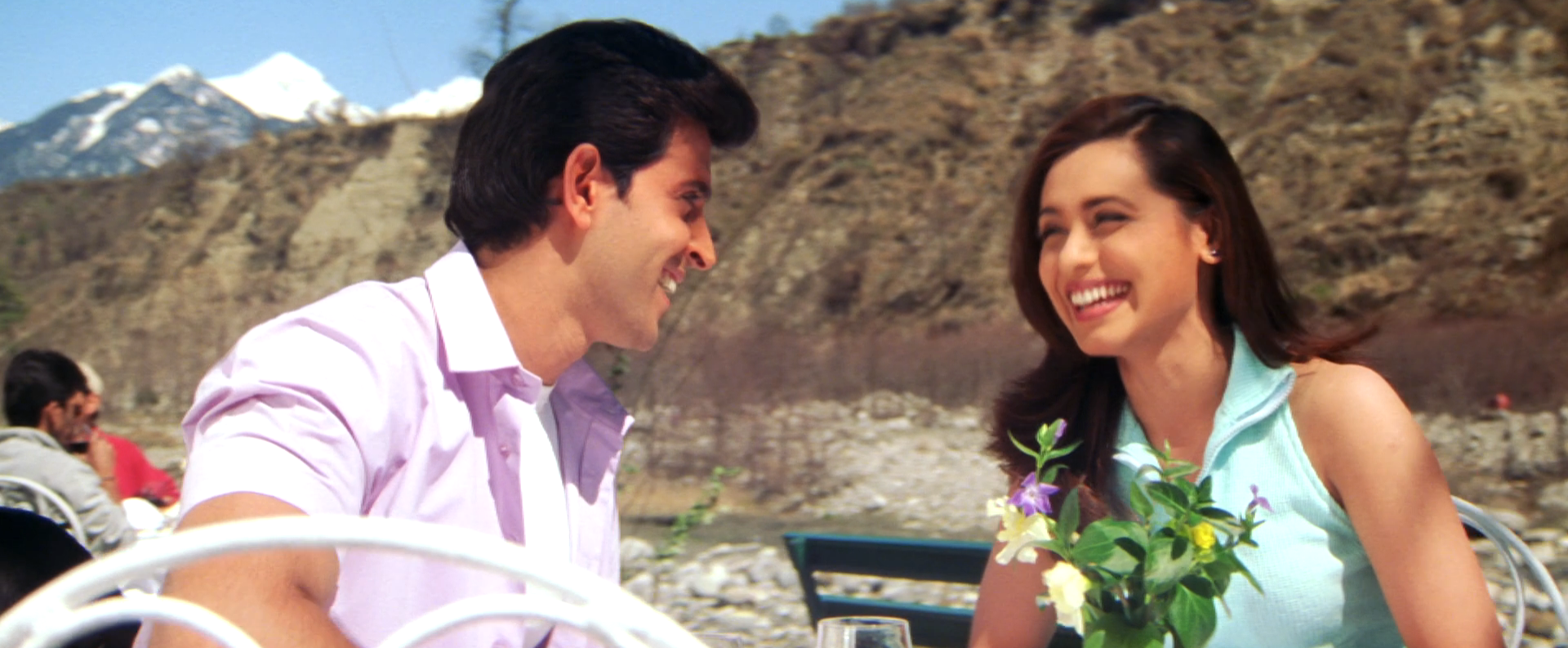 Hrithik Roshan and Rani Mukherji laughing