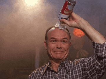 Red Forman putting whipped cream on his head