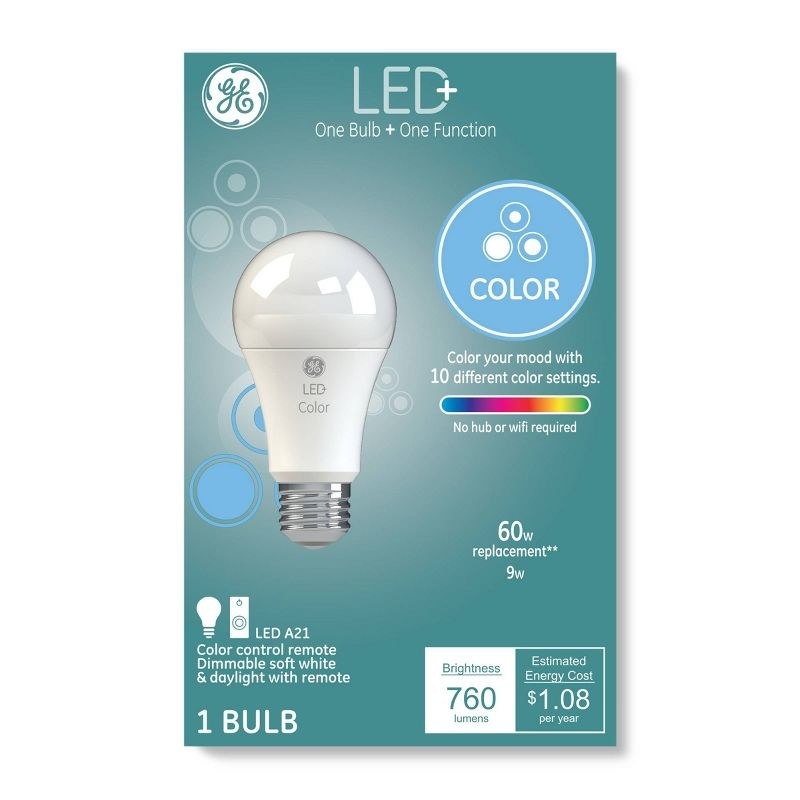 the light green packaging with a photo of the color changing bulb