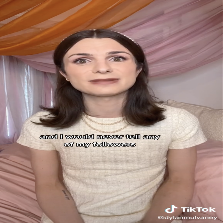 Screenshot of Dylan with text: "and I would never tell any of my followers"