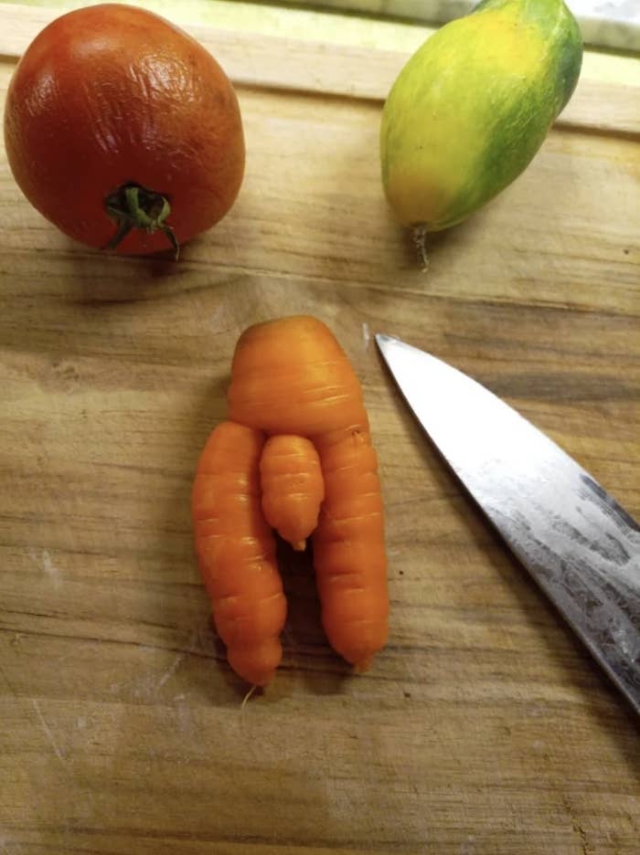 An oddly shaped carrot