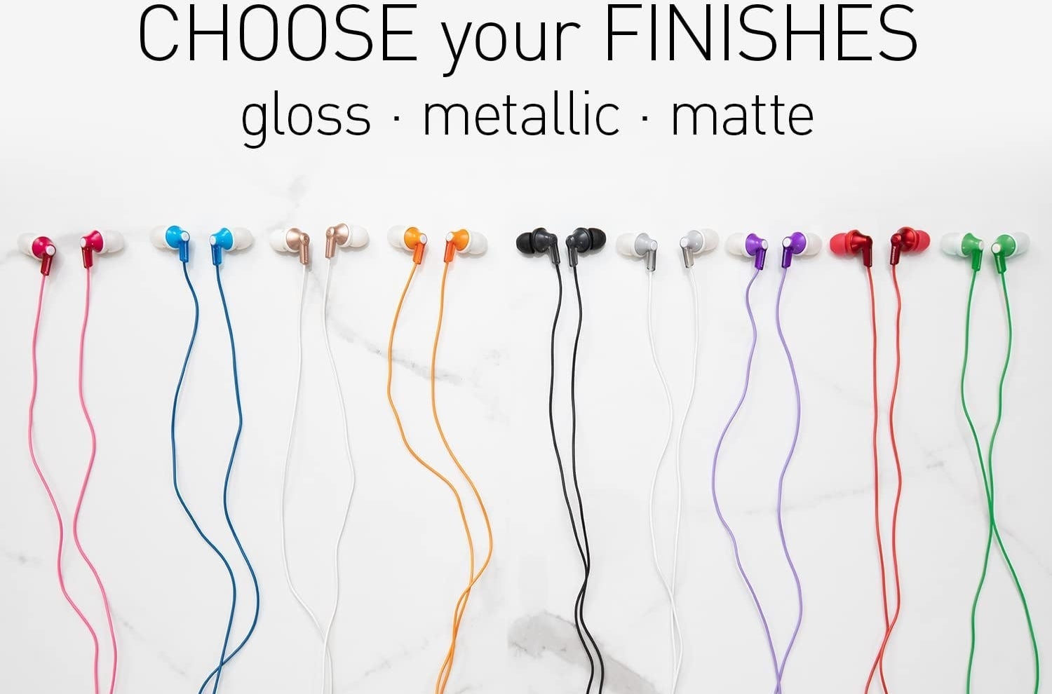 the earbuds in a variety of different colors