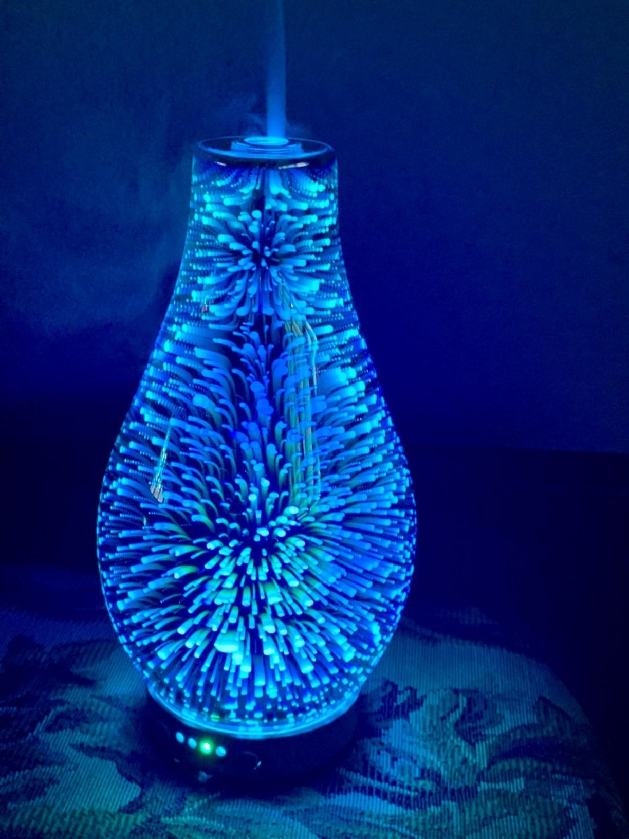 reviewer photo of the diffuser in the dark