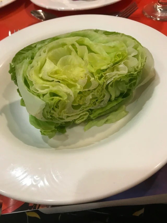 a slab of lettuce