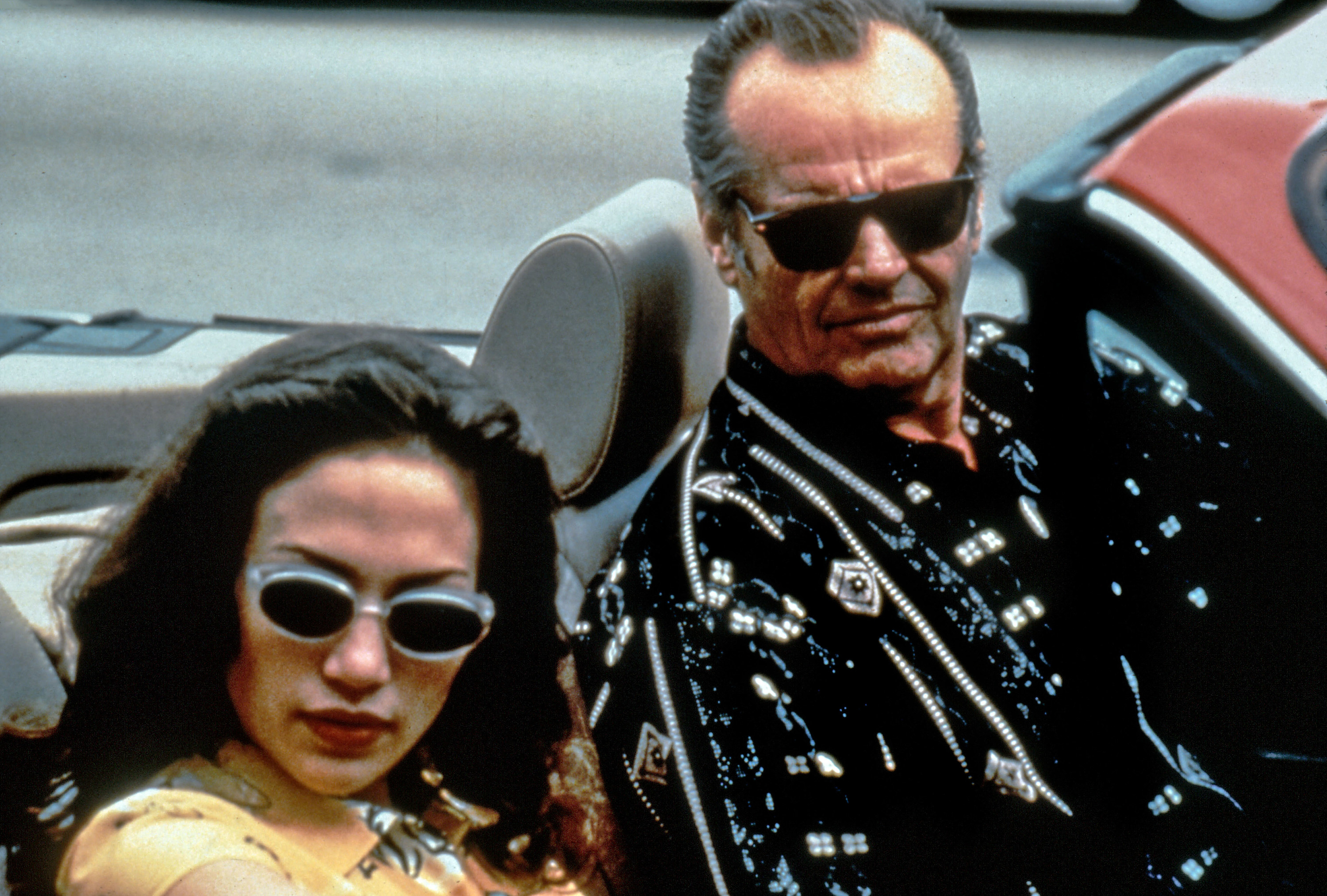 JLo and Jack Nicholson in a convertible car