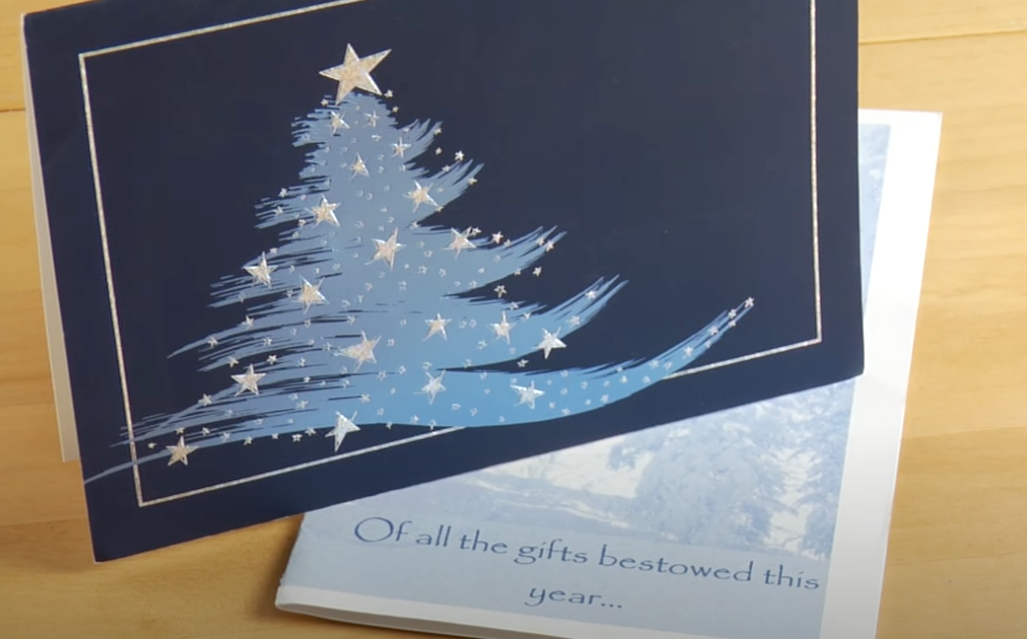 A Christmas card with letter inside