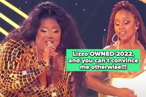 Lizzo performing "It's About Damn Time"