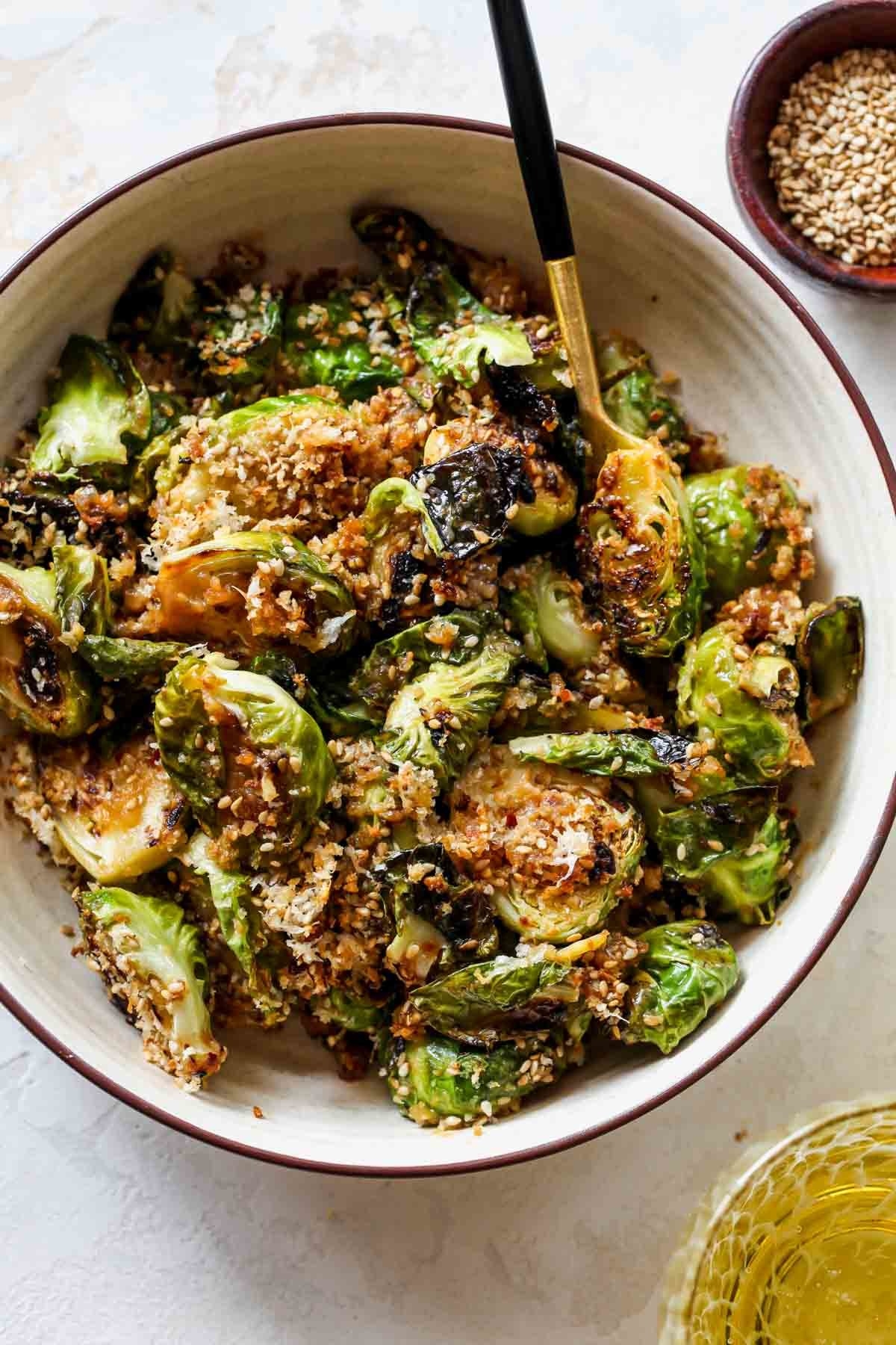 Miso-Sesame Glazed Brussels Sprouts