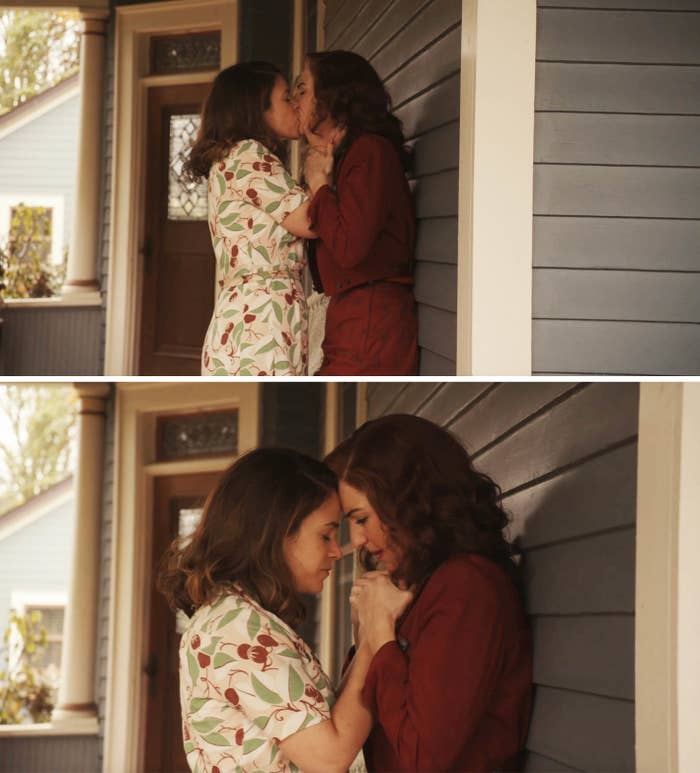 Carson and Greta kissing