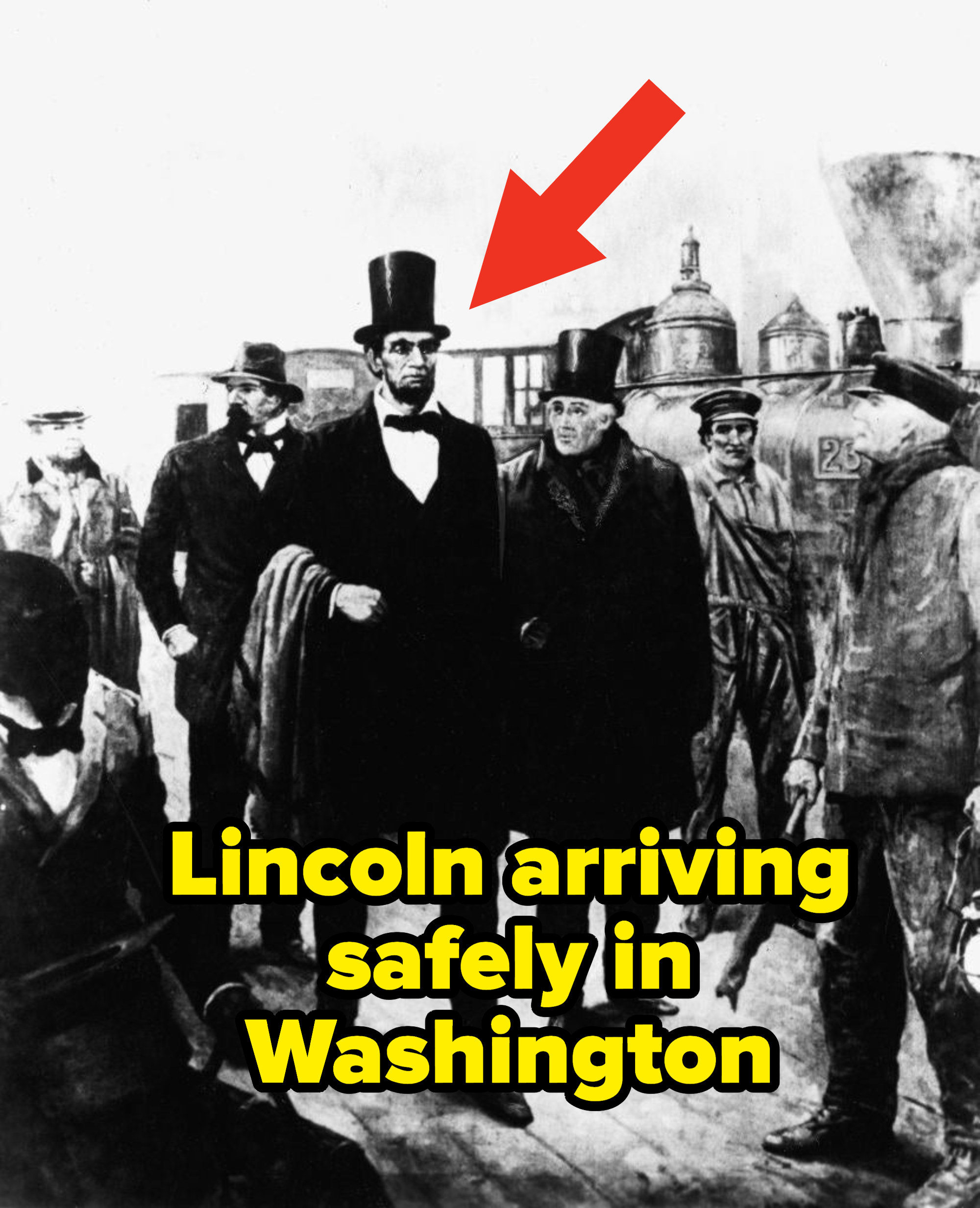 lincoln arriving safely in washington