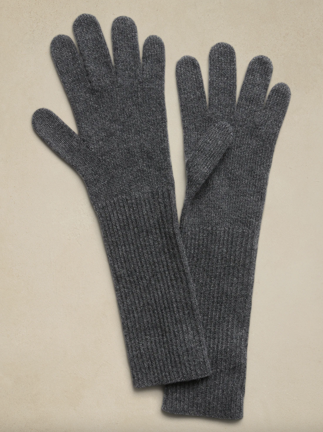 a pair of cashmere opera length gloves
