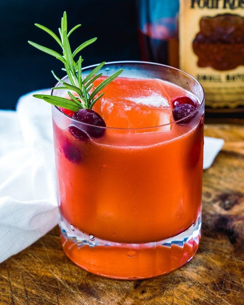 A cranberry Bourbon cocktail