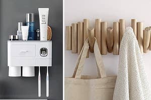 A toothbrush holder and a wall hook