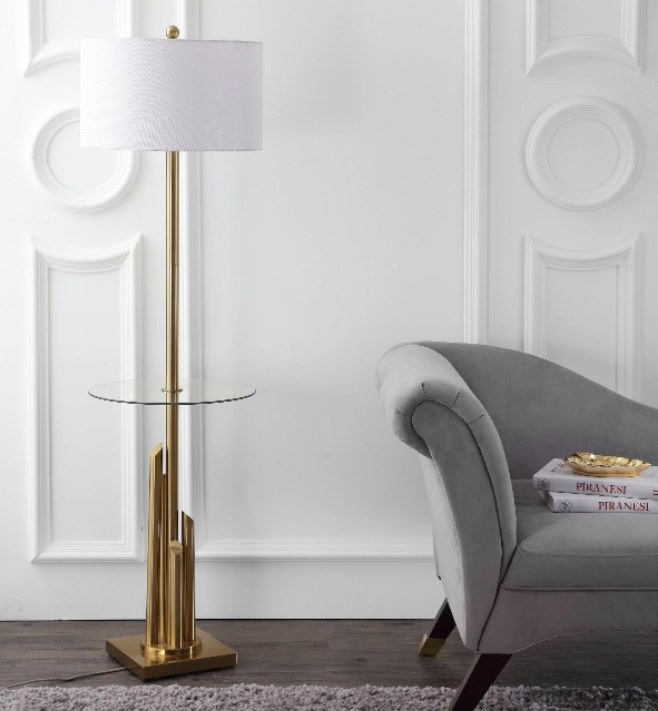 The floor lamp in a room